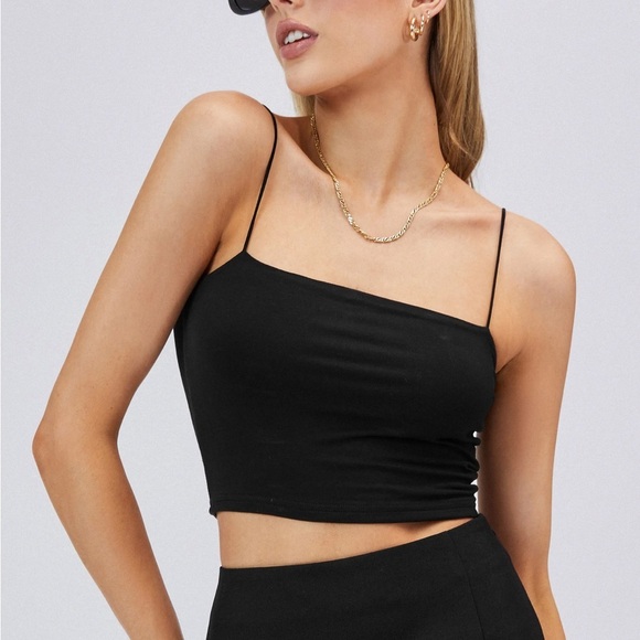 NWOT Cider Classic Crop Top Black Small - Picture 1 of 8
